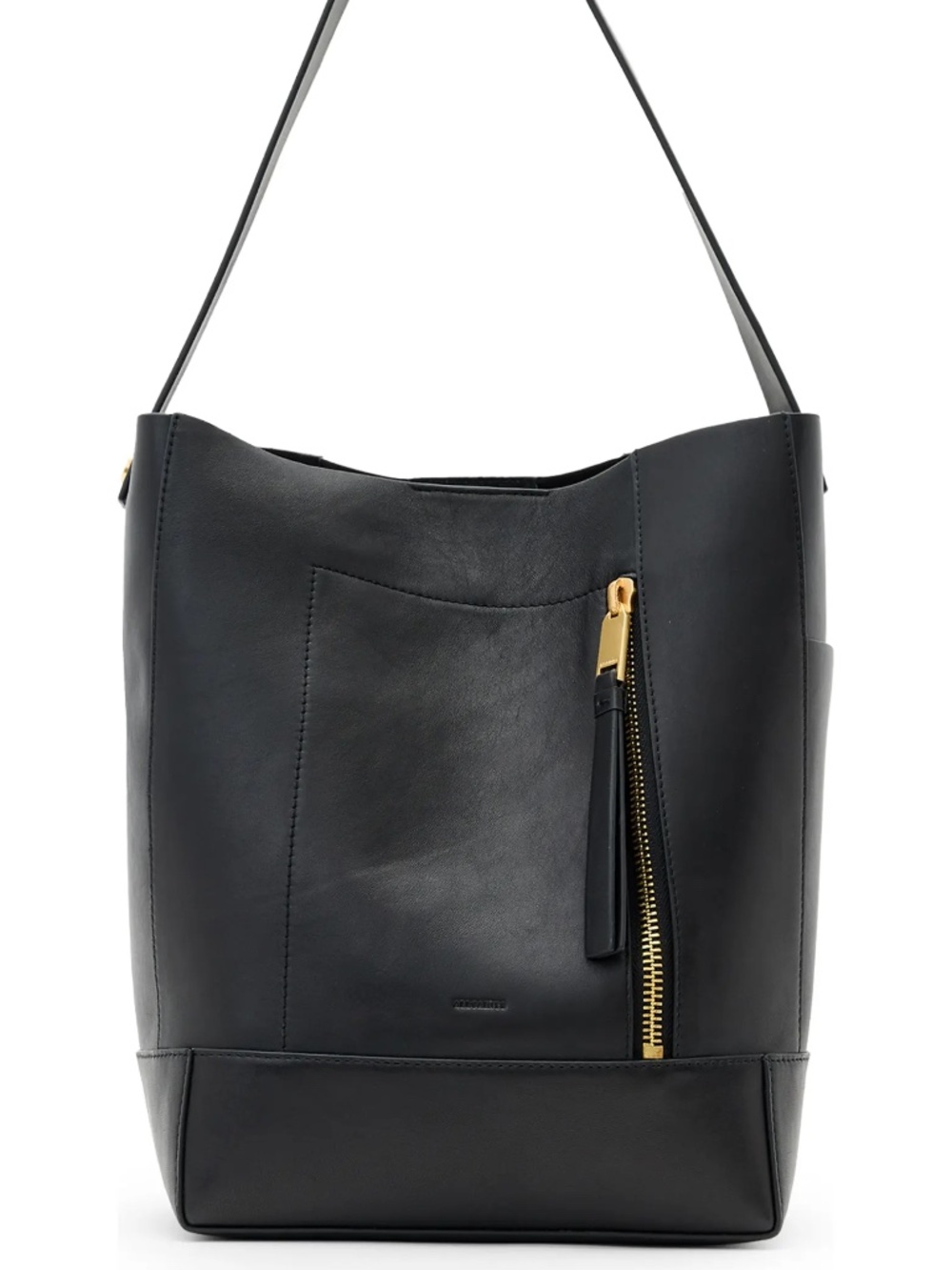 All Saints Alba Sheepskin Leather Structured Hobo Bag - Picture 3 of 11